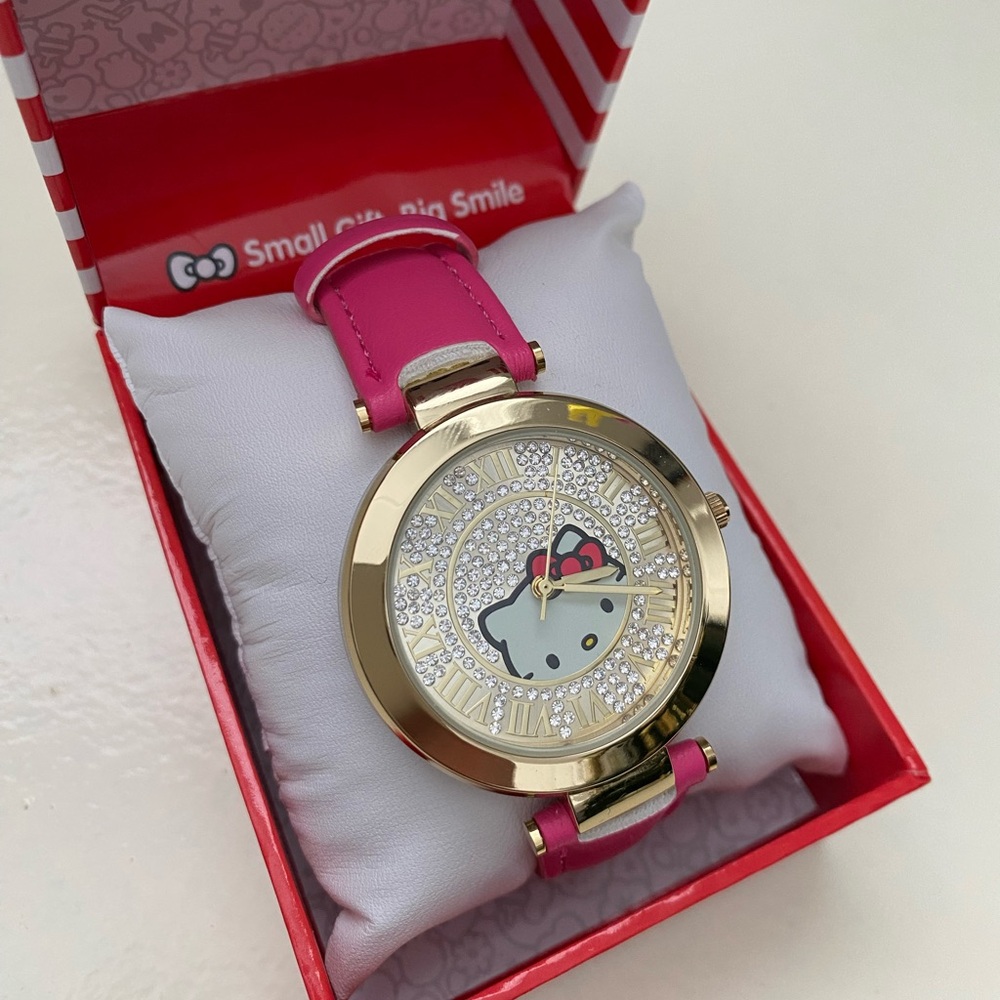Hello kitty watch pink with gold
